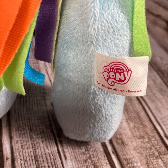 MY LITTLE PONY Rainbow Dash Plush Ribbon 2014 Blue Pegasus Stuffed Animal 12" - Picture 7 of 8
